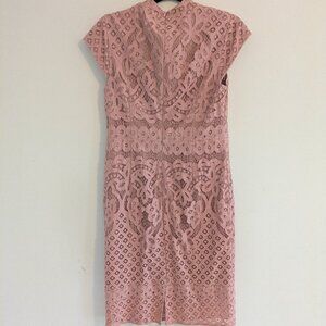 Baltic Born Dusty pink lace cap sleeve dress size large